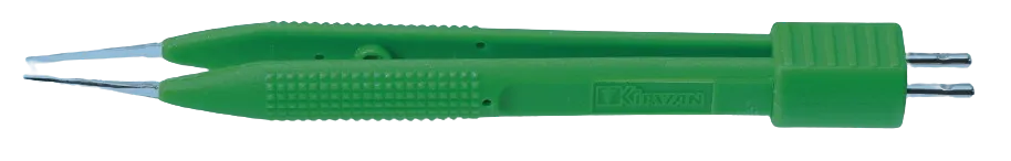 4" (10.2cm) Disposable Jewelers/Iris non-stick bipolar forceps, straight 0.4mm