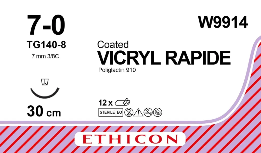 [W9914] VICRYL RAP VIO 12IN USP7-0 S/A TG140-8