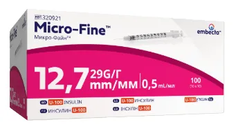 Micro–Fine™+ Insulin Syringes 1 ml (29 G x 12.7 mm)