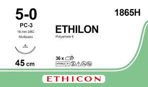 [1865H] ETHILON BLK 45CM M1 USP5-0 S/A PC-3 PRIME MP