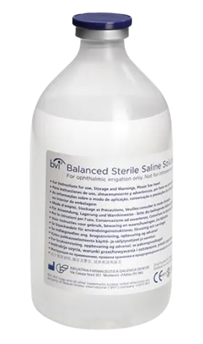 Saline solution, 500 ml plastic bottle