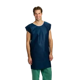 [616560] Patient Shirt with Short Sleeves Blue, 100cm