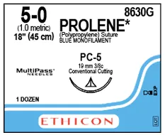 [8630G] Prolene Blue 45cm 3/8 Prime 5.0