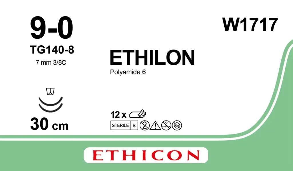 [W1717] ETHILON BLK 30CM, USP9-0 D/A TG140-8