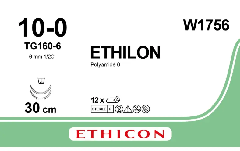 [W1756] Ethilon Black - 30cm Double Armed TG160-6
