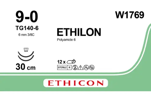 [W1769] ETHLN BLK 30CM M0.3 USP9-0 D/A TG040-6