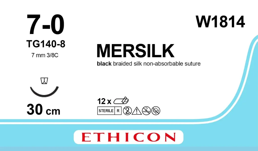 SILK BLK 30CM M0.5 USP7/0 SGLE ARM TG140-8