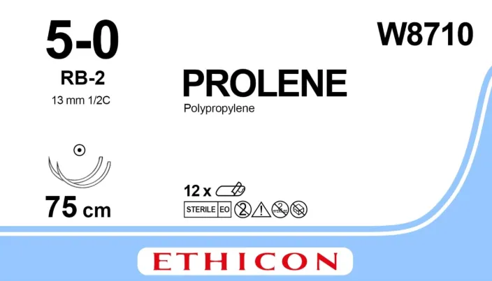 [W8710] PROLENE BLUE 75CM 5-0 D/A RB-2