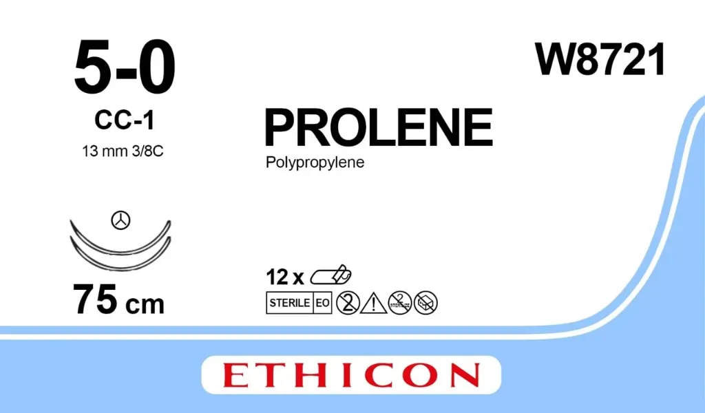 [W8721] PROLENE BLU 75CM M1 USP5-0 D/A CC-1