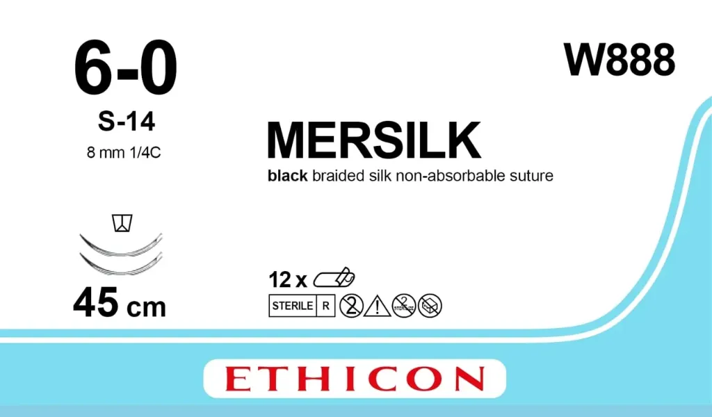 [W888] Mersilk 6/0 Suture