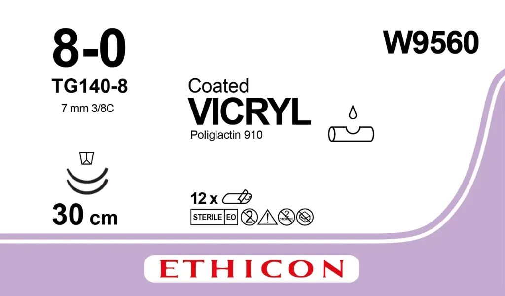 [W9560] VCL CT BRD VIO 12IN 8-0 D/A TG140-8